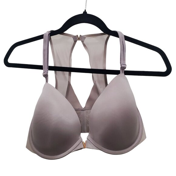 Victoria's Secret Lined‎ Demi Gray Mesh Keyhole Front Close Underwire Bra 34DDD - Picture 1 of 5